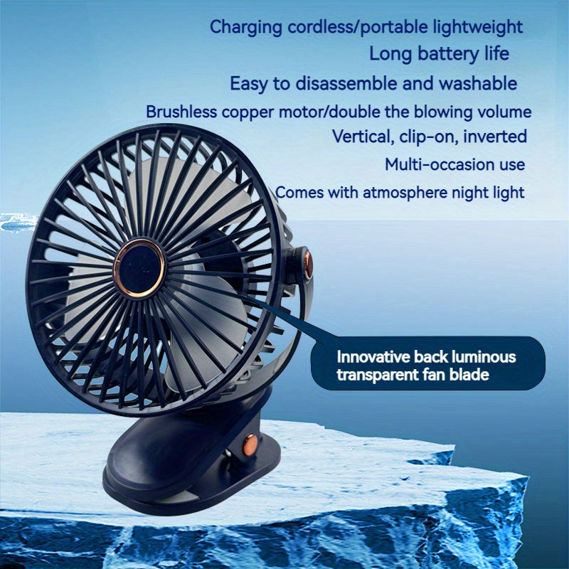 Silent Portable Fan ABUDODO Silent Mini Portable Desk Fan | 4 Colors, USB Rechargeable
