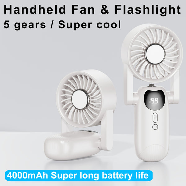 Foldable Digital Display Mini Fan, Essential for Outdoor Office & Students