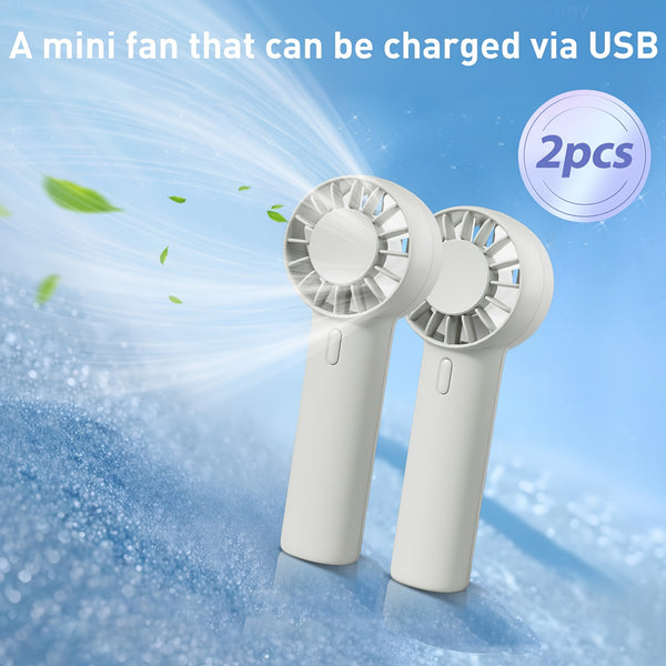 Portable Mini Fans 2pcs Portable Mini Fans | Rechargeable, Encrypted Grille