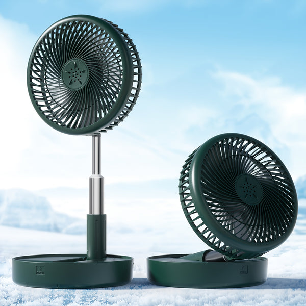 Primevolve Portable Standing Fan, Rechargeable USB Floor Standing Desktop Fan with Remote Control