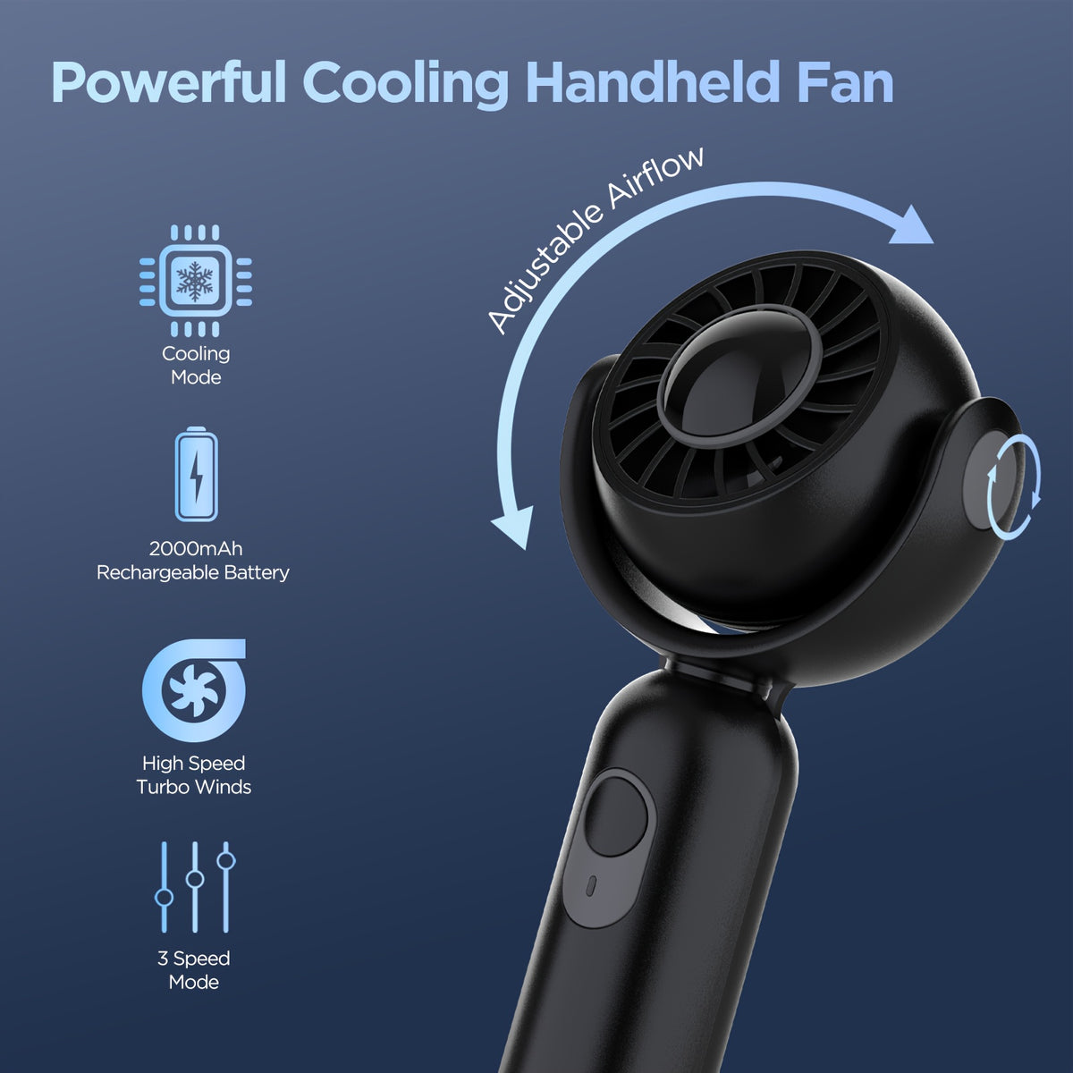 Portable Handheld Fan, Powerful Hand Held Mini Fan