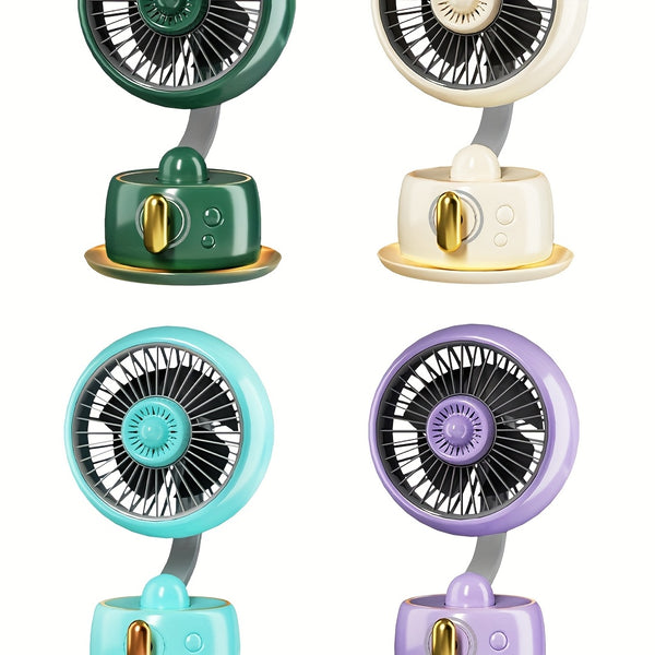Desktop Silent Typhoon Fan with 3600mAh Battery, 100 Wind Speeds, Travel Camping Personal AC Fan