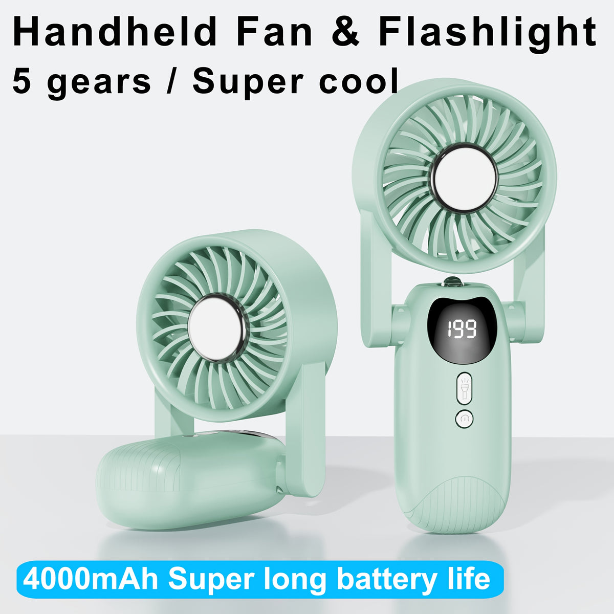 Foldable Digital Display Mini Fan, Essential for Outdoor Office & Students