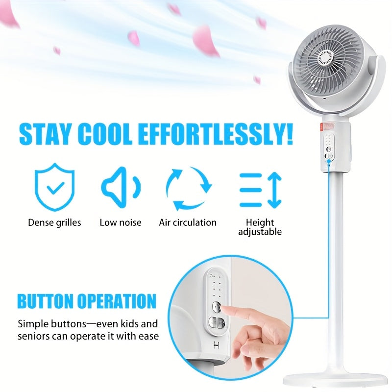 2-in-1 High-Power Standing\u002FDesk  with Remote Control, 360° Circulating Wind & Quiet Operation