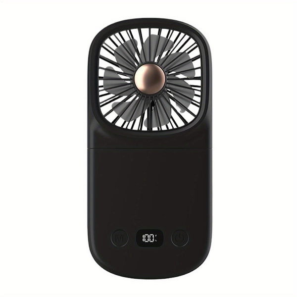 Portable Handheld Fan with Digital Display - Foldable Mini Desk Fan for Indoor & Outdoor Use