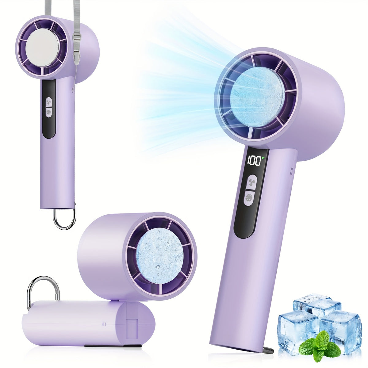 Portable Turbo Fan Compact, Lightweight Portable Turbo Fan with Ice Cooling Area