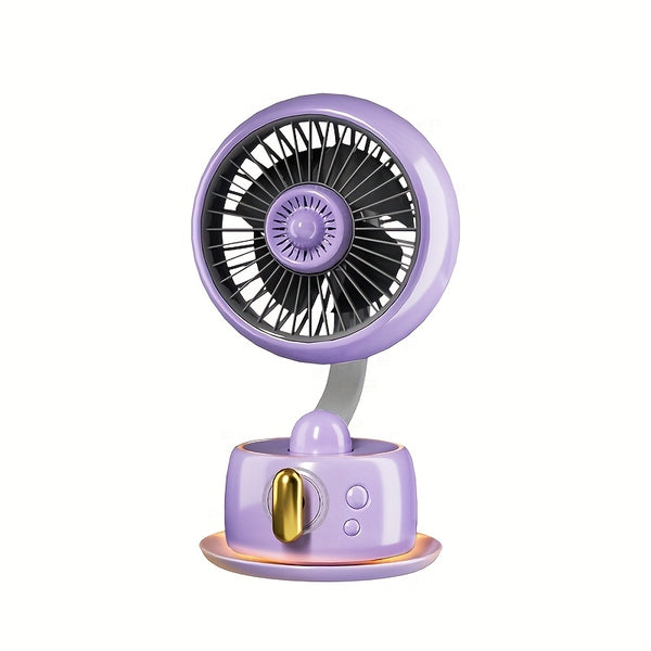 Desktop Silent Typhoon Fan with 3600mAh Battery, 100 Wind Speeds, Travel Camping Personal AC Fan