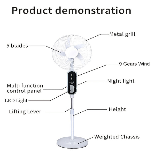 Suitable For Home Office, Remote Control, 2 Bulbs, Sumer Cool Fan