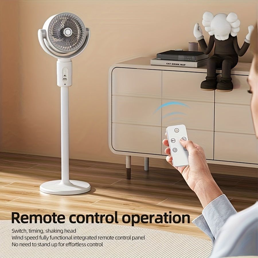 3-in-1 Vertical Fan, 90°+ 180° Oscillation, 5-Speed Settings, Type-C Charging Port