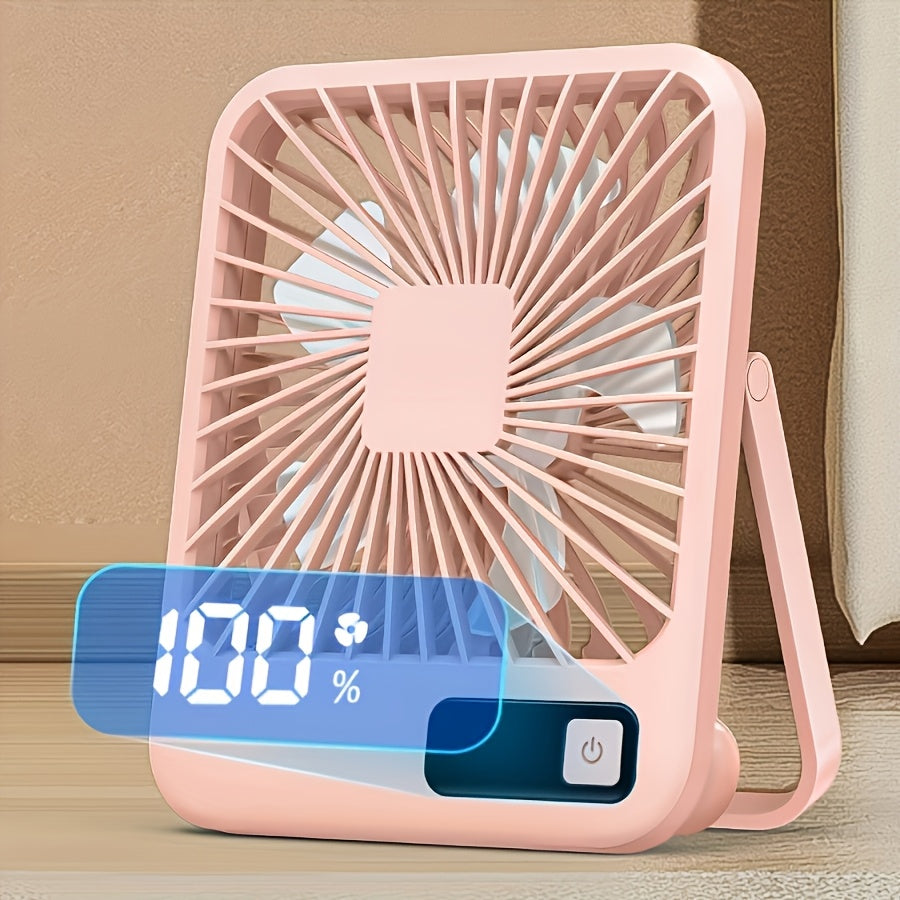 MESIONDY Rechargeable Portable Fan with Power Display, 2000mAh 180° Foldable