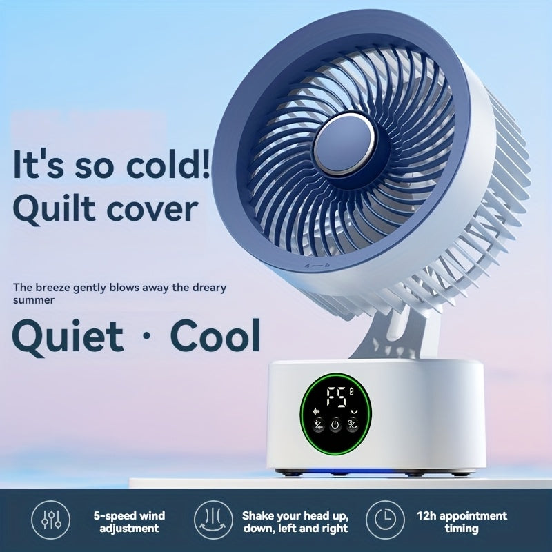 SENBOWE USB-Powered Large Wind Desktop Fan with Colorful LED Lights