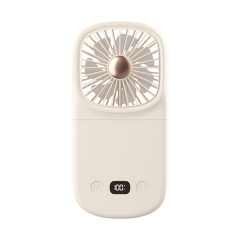 Portable Handheld Fan with Digital Display - Foldable Mini Desk Fan for Indoor & Outdoor Use