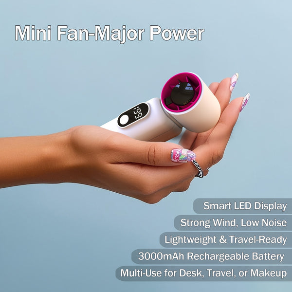 3000mAh Portable Handheld Mini Fan - 30% Longer Battery Life