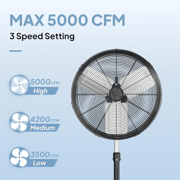 30''\u002F20'' Standing Fan, High Velocity Pedestal Fan with One-touch Oscillating Function