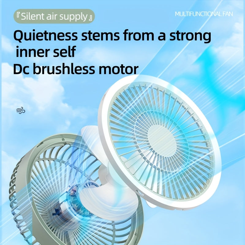 Sleek High-End Intelligent Desktop Fan with Multifunctional Lamp