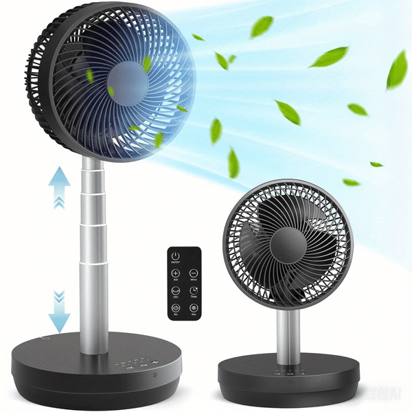 Oscillating Fan Portable Foldable Pedestal Fan - Rechargeable Battery Standing Table Fan with
