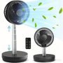 Oscillating Fan Portable Foldable Pedestal Fan - Rechargeable Battery Standing Table Fan with