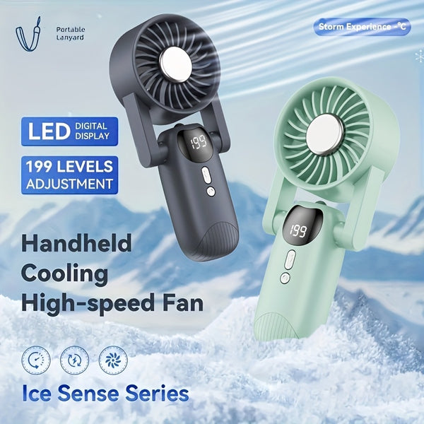 Foldable Digital Display Mini Fan, Essential for Outdoor Office & Students