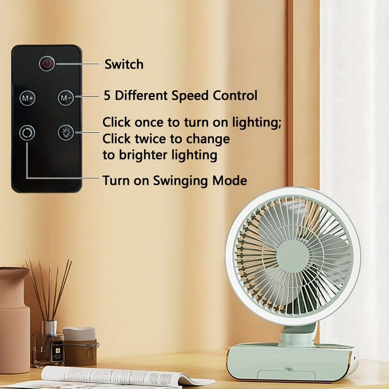 Sleek High-End Intelligent Desktop Fan with Multifunctional Lamp