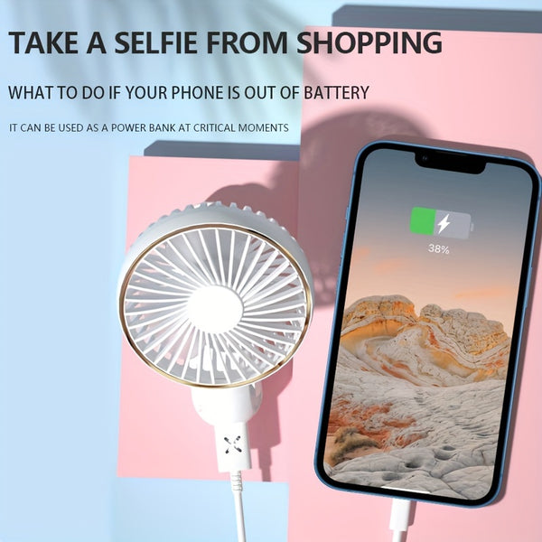 NEW USB charging foldable handheld small fan, can hang neck and desktop