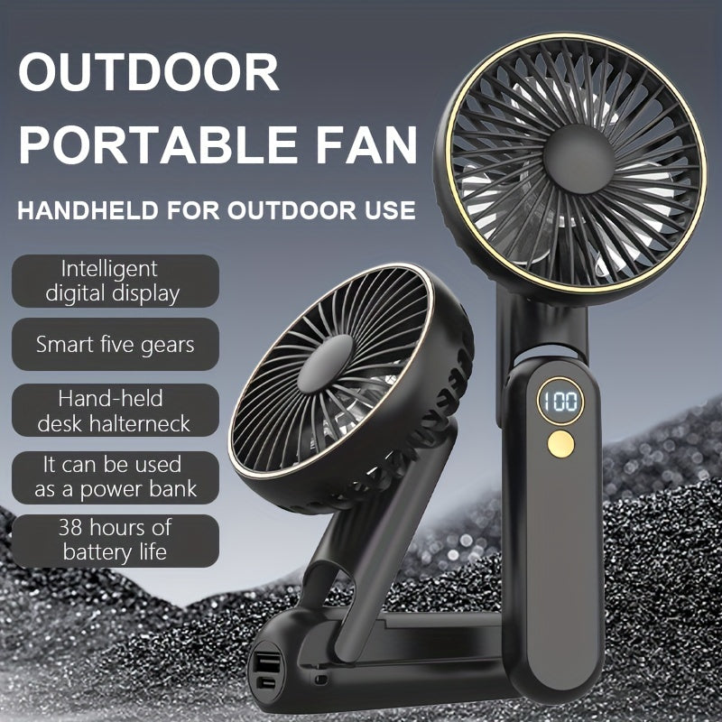 NEW USB charging foldable handheld small fan, can hang neck and desktop