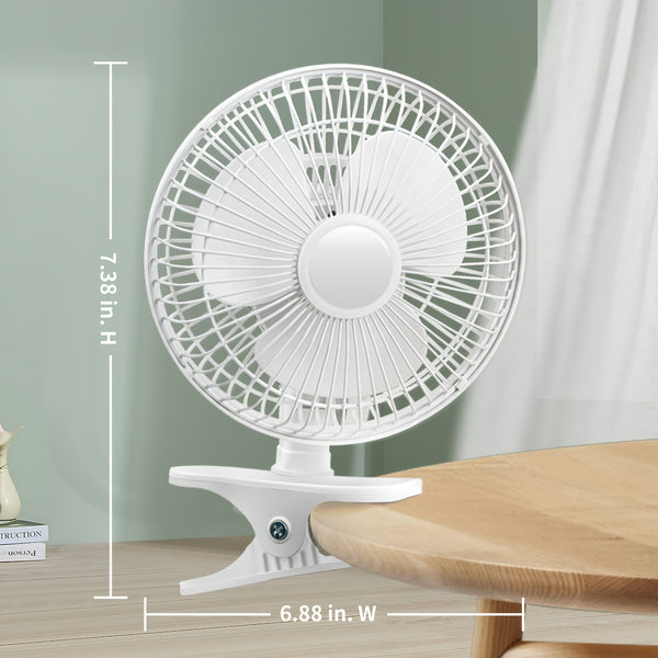 8-Inch Turbo Fans\u002F6 Inch Clip Fan for Bedroom, 3 Speed Table Fan with Adjustable Tilt