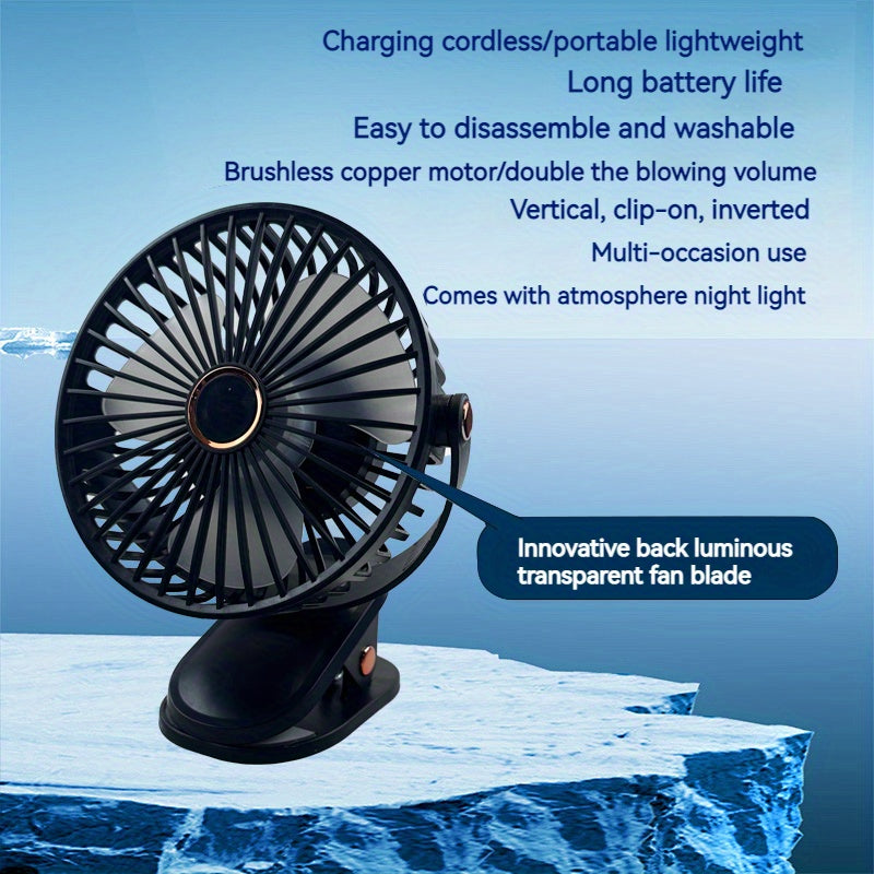 Silent Portable Fan ABUDODO Silent Mini Portable Desk Fan | 4 Colors, USB Rechargeable