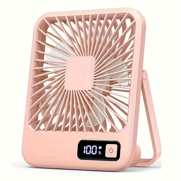 MESIONDY Rechargeable Portable Fan with Power Display, 2000mAh 180° Foldable