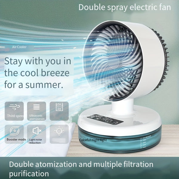 Quiet, Portable, and Energy-Efficient Desk Fan with Cool Mist Function - Large, Modern