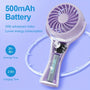 4pcs Adjustable Portable Handheld Fan, USB Rechargeable Fan with 3 Speed Adjustable Handheld Fan