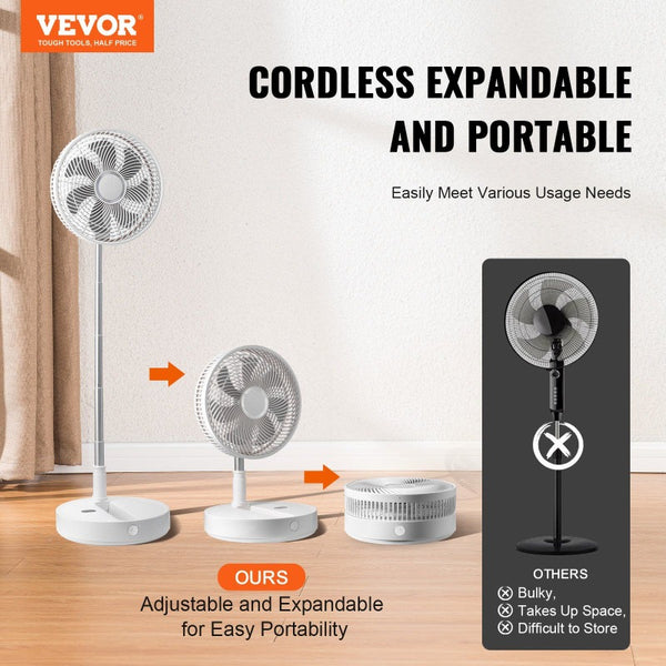 Quality Assurance 12 Inch Foldable Oscillating Standing Fan with Remote Control