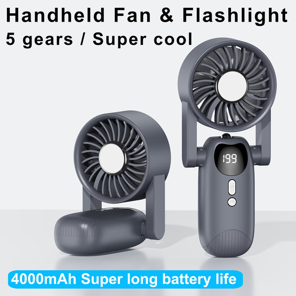 Foldable Digital Display Mini Fan, Essential for Outdoor Office & Students