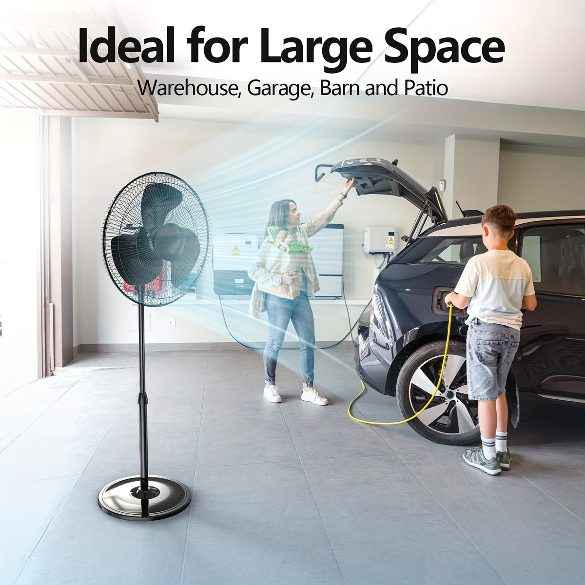 16\u002F18-Inch Pedestal Stand Fan - Quiet 3-Speed Operation, Adjustable Tilt And Height